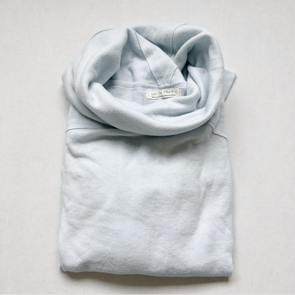 We the Free People Cozy Time Funnel Pullover Top Shirt Oversized Light Blue - Picture 3 of 5